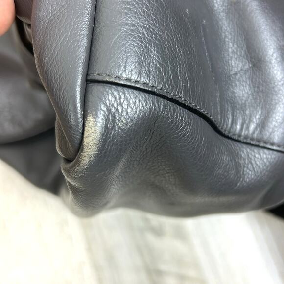 Coach Charles Gray Blue Striped Leather Backpack Men’s Designer Bag - Picture 8 of 10